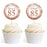 Glitzy Faux Rose Gold Glitter Round DIY Cupcake Toppers Cheers to 85 Years-Set of 20-Andaz Press-