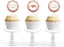 Glitzy Faux Rose Gold Glitter Round DIY Cupcake Toppers Congrats Grad!-Set of 20-Andaz Press-