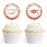 Glitzy Faux Rose Gold Glitter Round DIY Cupcake Toppers Congrats Grad!-Set of 20-Andaz Press-