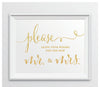 Gold Faux Glitter Wedding Party Signs-Set of 1-Andaz Press-Mr. & Mrs.-
