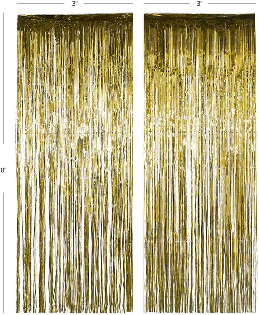 Gold Foil Fringe Party Door Curtain Backdrop, 2-Pack-Set of 1-Andaz Press-