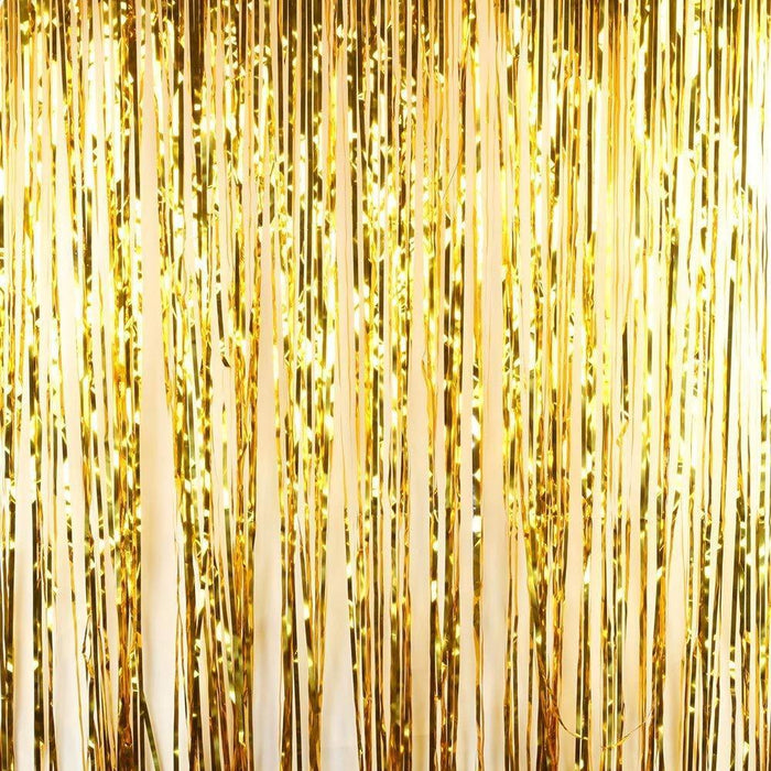 Gold Foil Fringe Party Door Curtain Backdrop, 2-Pack-Set of 1-Andaz Press-