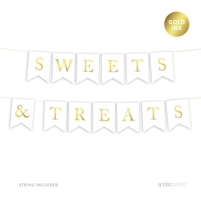 Gold Ink Pennant Party Banner-Set of 1-Andaz Press-Sweets & Treats-