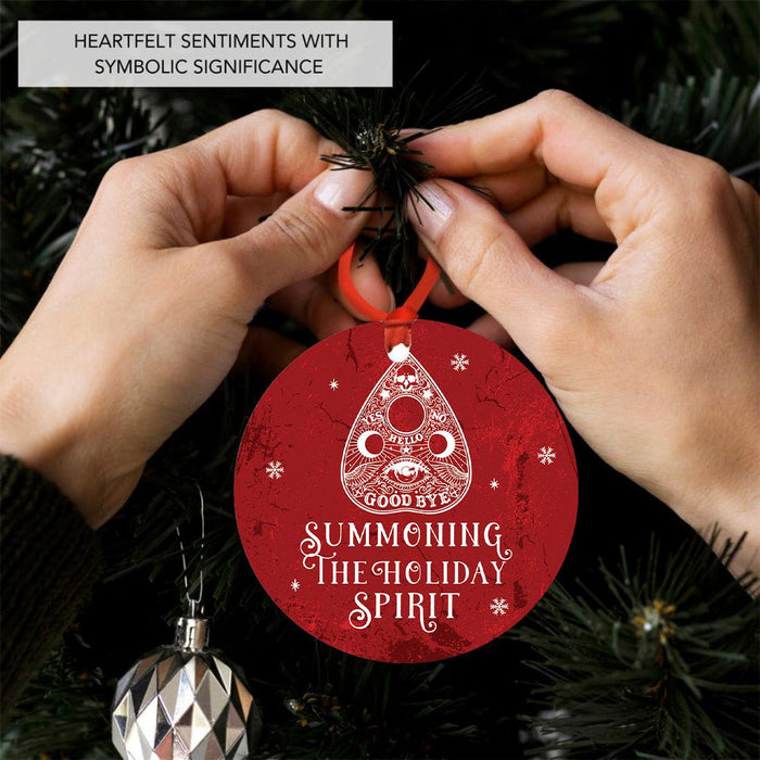 Gothic Christmas Ornaments, Metal Horror Christmas Ornaments for Unique Holiday Decor-Set of 1-Andaz Press-Summoning The Holiday Spirit-