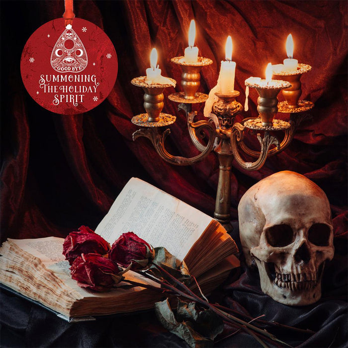 Gothic Christmas Ornaments, Metal Horror Christmas Ornaments for Unique Holiday Decor-Set of 1-Andaz Press-Summoning The Holiday Spirit-