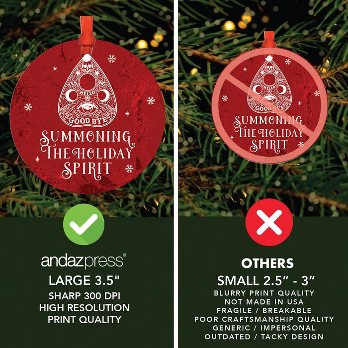 Gothic Christmas Ornaments, Metal Horror Christmas Ornaments for Unique Holiday Decor-Set of 1-Andaz Press-Summoning The Holiday Spirit-