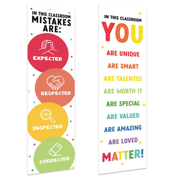 Growth Mindset Classroom Banner Poster Signs for Teachers, Set of 2-Set of 2-Andaz Press-The Power of Yet Growth Mindset Posters-