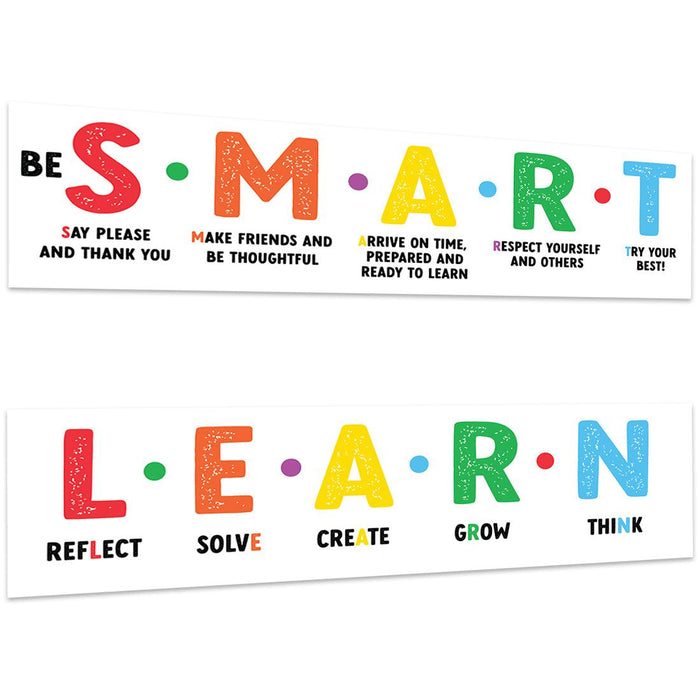Growth Mindset Classroom Banner Poster Signs for Teachers, Set of 2-Set of 2-Andaz Press-The Power of Yet Growth Mindset Posters-