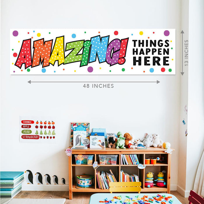 Growth Mindset Classroom Banner Poster Signs for Teachers, Set of 2-Set of 2-Andaz Press-The Power of Yet Growth Mindset Posters-