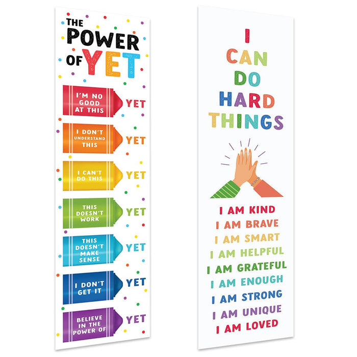 Growth Mindset Classroom Banner Poster Signs for Teachers, Set of 2-Set of 2-Andaz Press-Inspirational Posters-