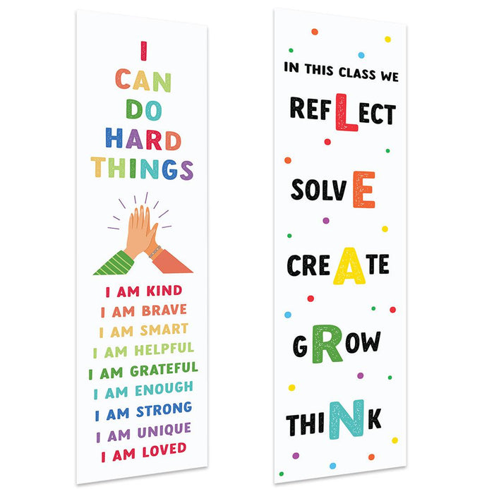 Growth Mindset Classroom Banner Poster Signs for Teachers, Set of 2-Set of 2-Andaz Press-Motivational Growth Mindset Posters-