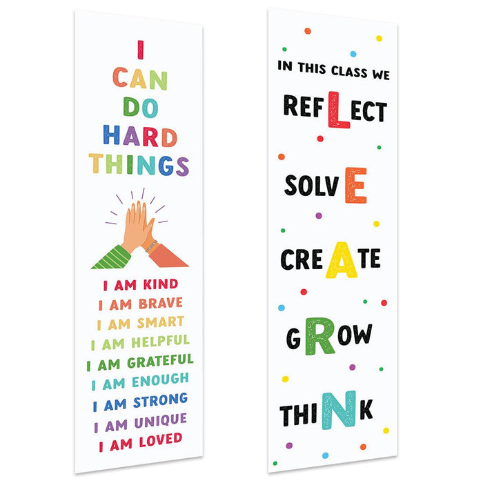Growth Mindset Classroom Banner Poster Signs for Teachers, Set of 2-Set of 2-Andaz Press-Motivational Growth Mindset Posters-