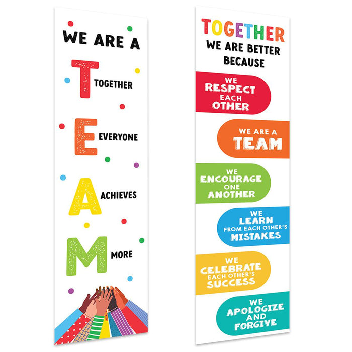 Growth Mindset Classroom Banner Poster Signs for Teachers, Set of 2-Set of 2-Andaz Press-Teamwork Posters-
