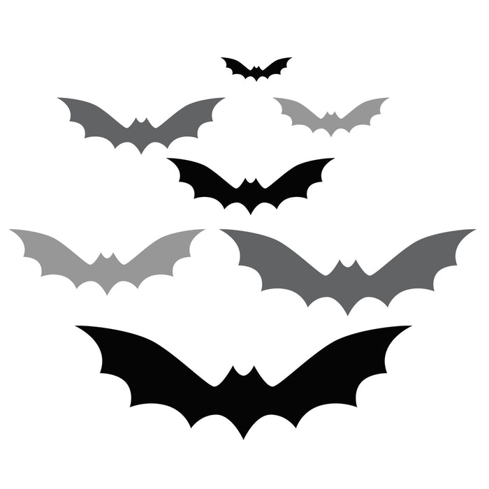 Halloween Bat Stickers, Waterproof Vinyl Decor for Walls & DIY, Set of 180-set of 180-Andaz Press-Black, Pink, Light Pink Bats-
