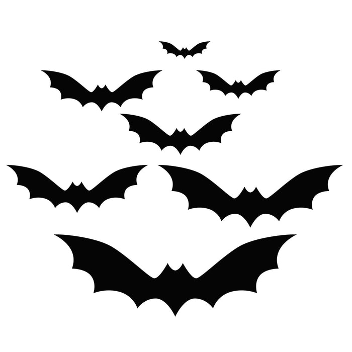 Halloween Bat Stickers, Waterproof Vinyl Decor for Walls & DIY, Set of 180-set of 180-Andaz Press-Black Bats-
