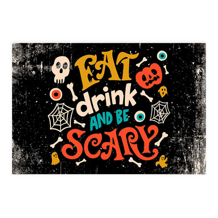 Halloween Disposable Cardstock Paper Placemats for Dining and Decor, Set of 8-Set of 8-Andaz Press-Cute Eat Drink And Be Scary-