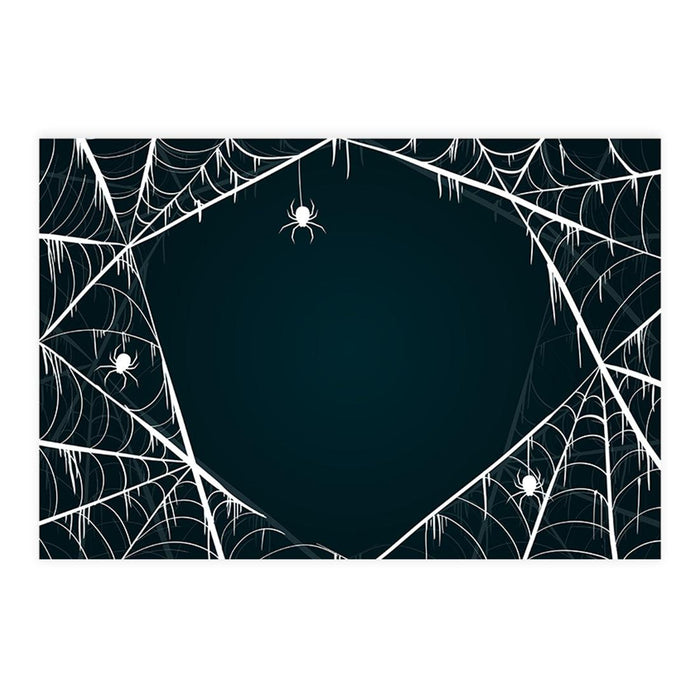 Halloween Disposable Cardstock Paper Placemats for Dining and Decor, Set of 8-Set of 8-Andaz Press-Dangling Spiders-