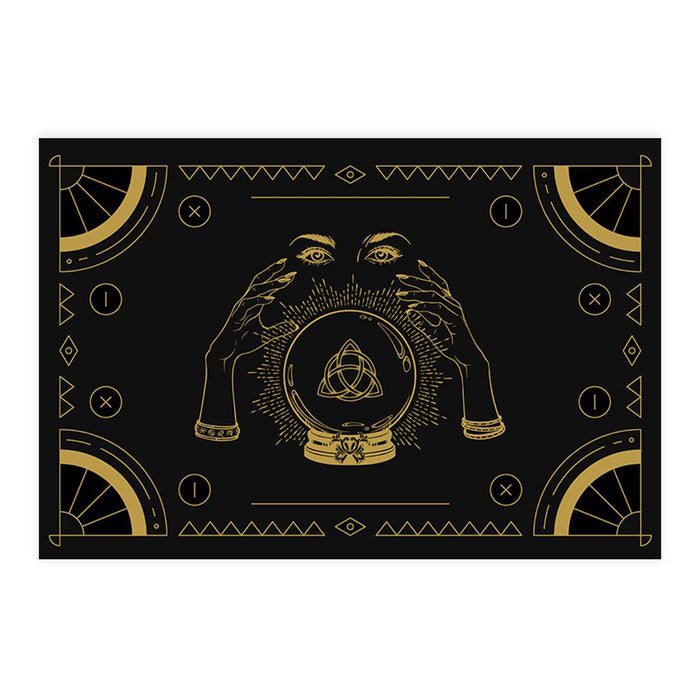 Halloween Disposable Cardstock Paper Placemats for Dining and Decor, Set of 8-Set of 8-Andaz Press-Fortune Telling Crystal Ball-