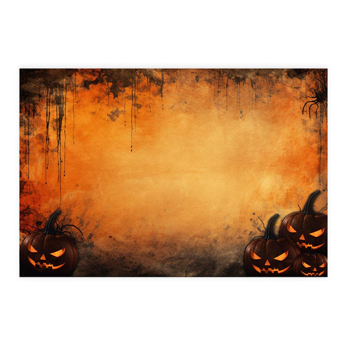 Halloween Disposable Cardstock Paper Placemats for Dining and Decor, Set of 8-Set of 8-Andaz Press-Ghoulish Pumpkins-