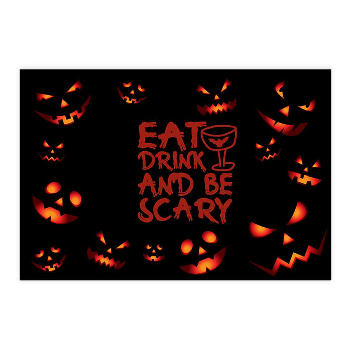 Halloween Disposable Cardstock Paper Placemats for Dining and Decor, Set of 8-Set of 8-Andaz Press-Glowing Ghouls Eat Drink And Be Scary-