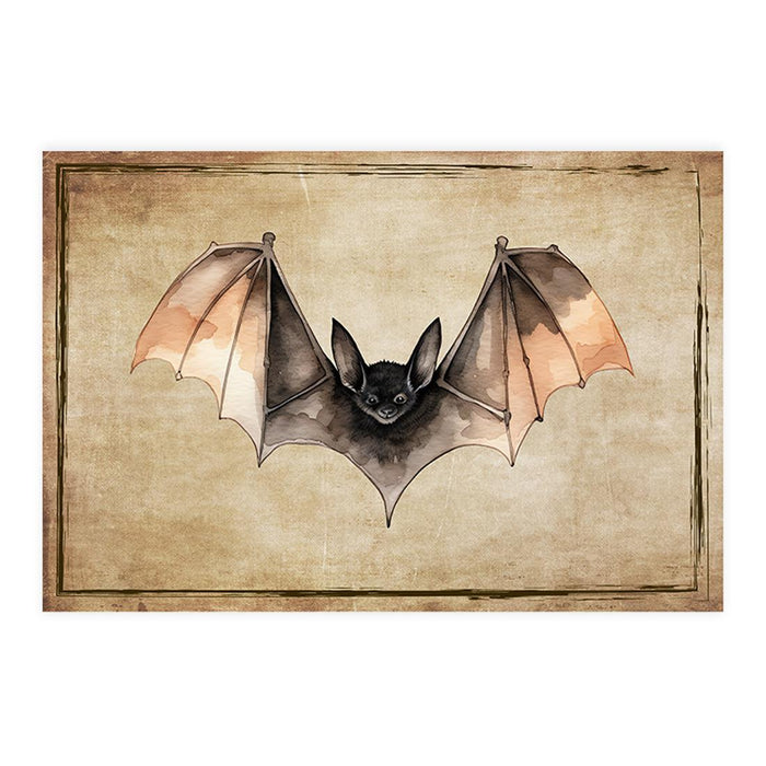 Halloween Disposable Cardstock Paper Placemats for Dining and Decor, Set of 8-Set of 8-Andaz Press-Gothic Bat-