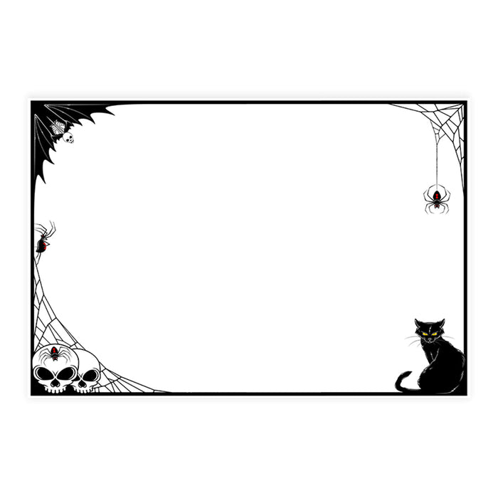 Halloween Disposable Cardstock Paper Placemats for Dining and Decor, Set of 8-Set of 8-Andaz Press-Mystical Black Cat-