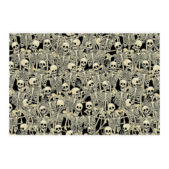Halloween Disposable Cardstock Paper Placemats for Dining and Decor, Set of 8-Set of 8-Andaz Press-Skeletons & Shadows-
