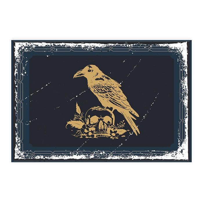 Halloween Disposable Cardstock Paper Placemats for Dining and Decor, Set of 8-Set of 8-Andaz Press-Vintage Crow and Skull-