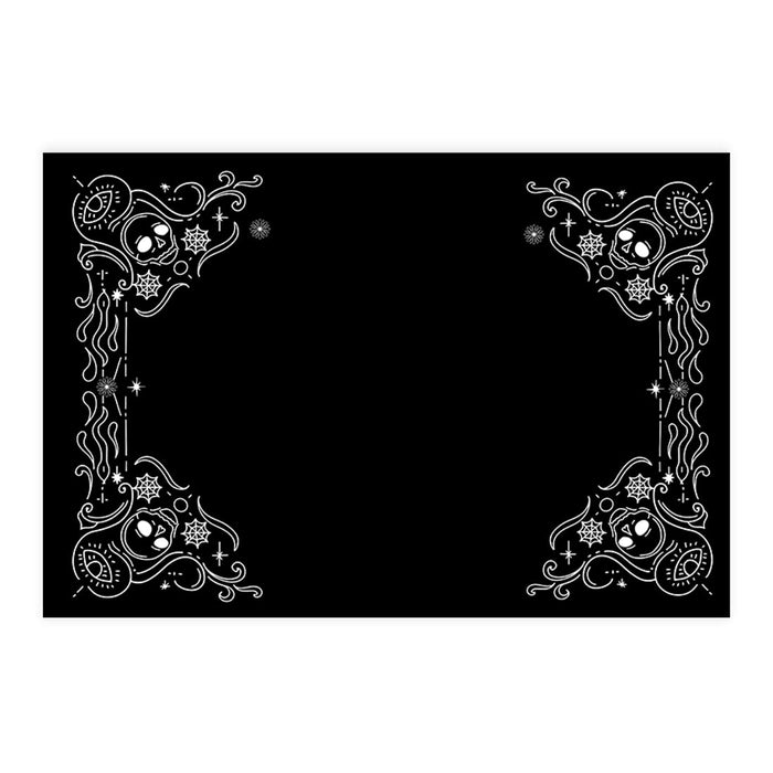 Halloween Disposable Cardstock Paper Placemats for Dining and Decor, Set of 8-Set of 8-Andaz Press-Vintage Ornate Frame-