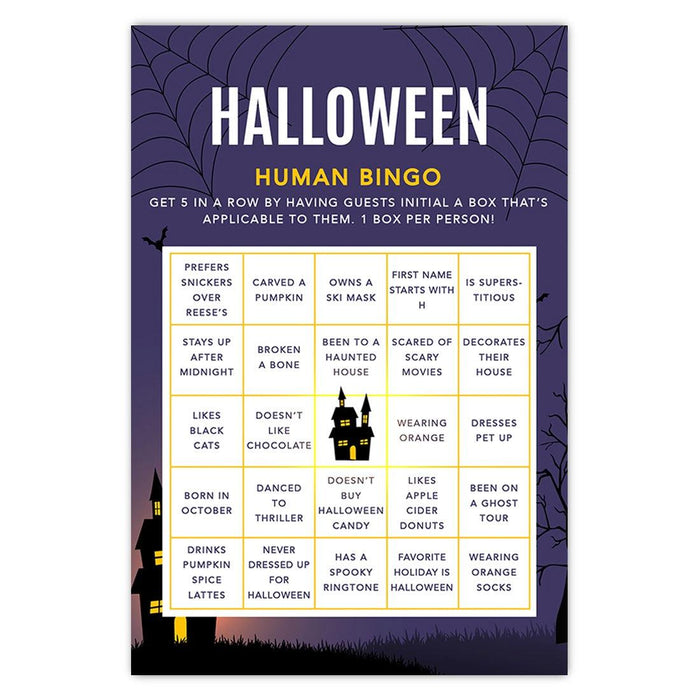Halloween Party Game Cards for Fun Activities, Set of 24-Set of 24-Andaz Press-Illuminated Haunted House What's in Your Purse-