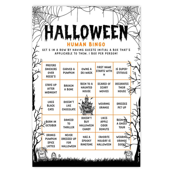 Halloween Party Game Cards for Fun Activities, Set of 24-Set of 24-Andaz Press-Illuminated Haunted House What's in Your Purse-