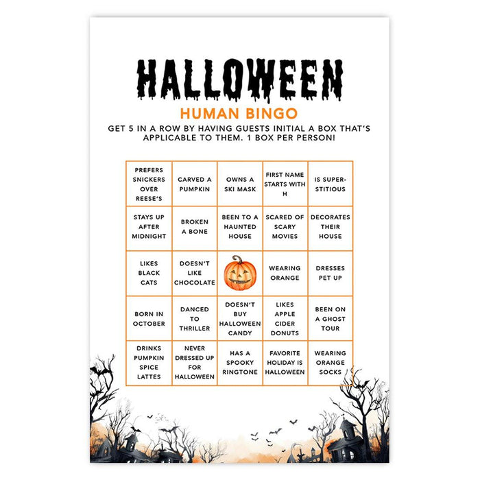 Halloween Party Game Cards for Fun Activities, Set of 24-Set of 24-Andaz Press-Illuminated Haunted House What's in Your Purse-