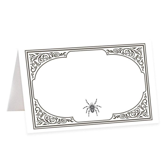Halloween Table Tent Place Cards for Table Setting, Set of 24-Set of 24-Andaz Press-Arachnid Opulence-