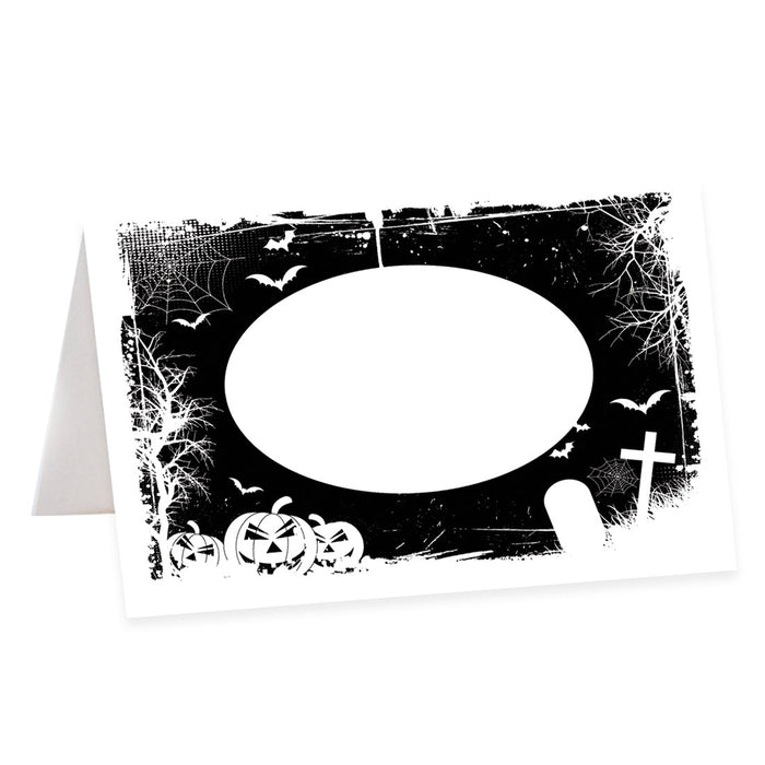 Halloween Table Tent Place Cards for Table Setting, Set of 24-Set of 24-Andaz Press-Cemetery-