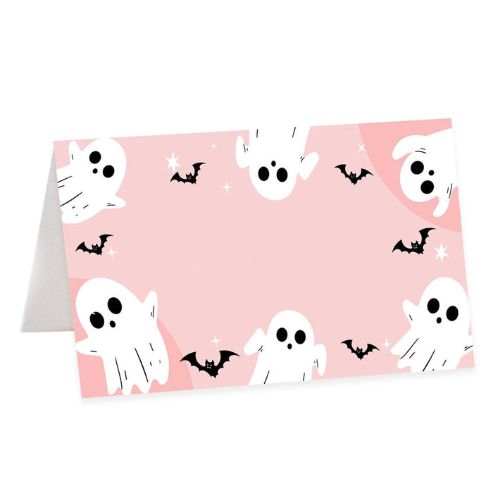 Halloween Table Tent Place Cards for Table Setting, Set of 24-Set of 24-Andaz Press-Cute Ghosts & Bats-