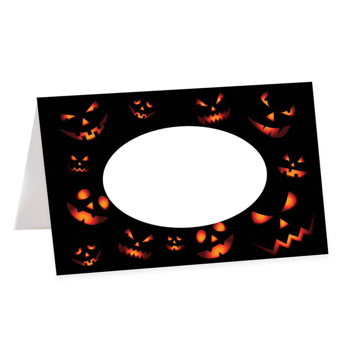 Halloween Table Tent Place Cards for Table Setting, Set of 24-Set of 24-Andaz Press-Frightening Faces-