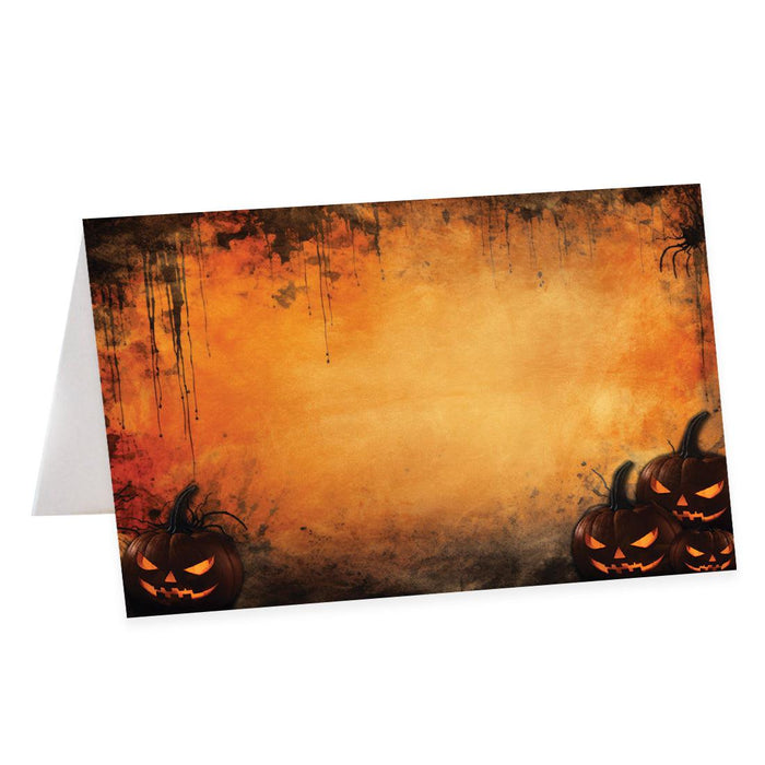 Halloween Table Tent Place Cards for Table Setting, Set of 24-Set of 24-Andaz Press-Ghoulish Pumpkins-