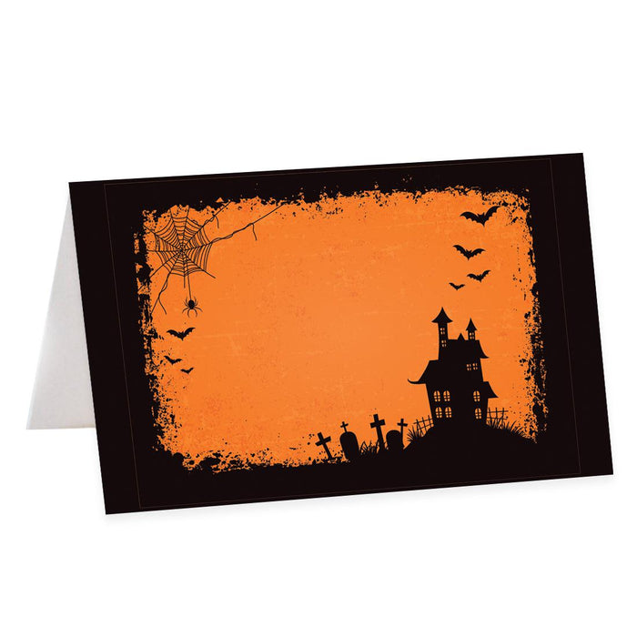 Halloween Table Tent Place Cards for Table Setting, Set of 24-Set of 24-Andaz Press-Hilltop Haunts-