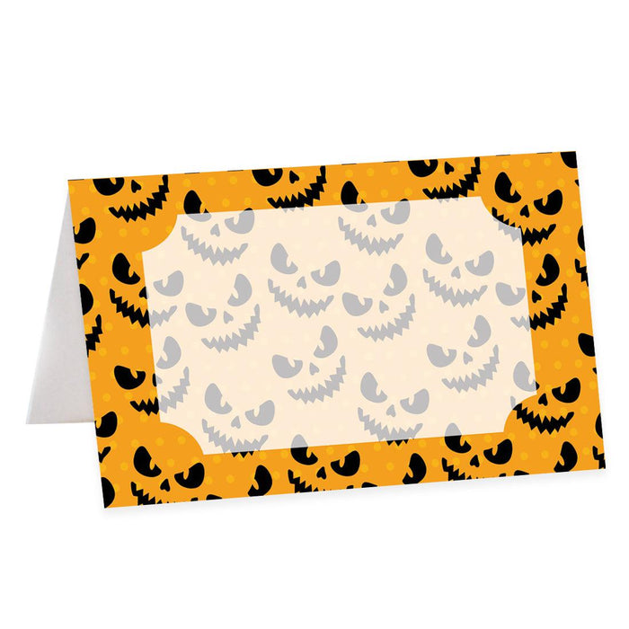 Halloween Table Tent Place Cards for Table Setting, Set of 24-Set of 24-Andaz Press-Jack-o'-Lantern Patterns-