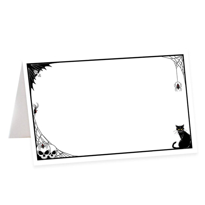 Halloween Table Tent Place Cards for Table Setting, Set of 24-Set of 24-Andaz Press-Mystical Black Cat-