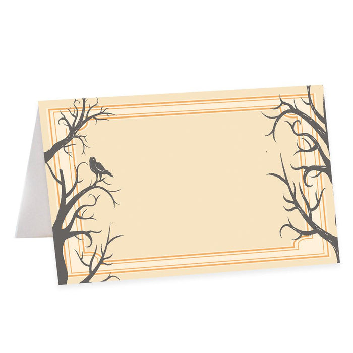 Halloween Table Tent Place Cards for Table Setting, Set of 24-Set of 24-Andaz Press-Shadowed Oak-