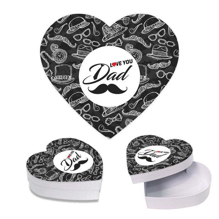 Happy Father's Day Heart Shaped Box with Lid, Reusable Heart Box, Set of 1-Set of 1-Andaz Press-Dad, You're A Classic-