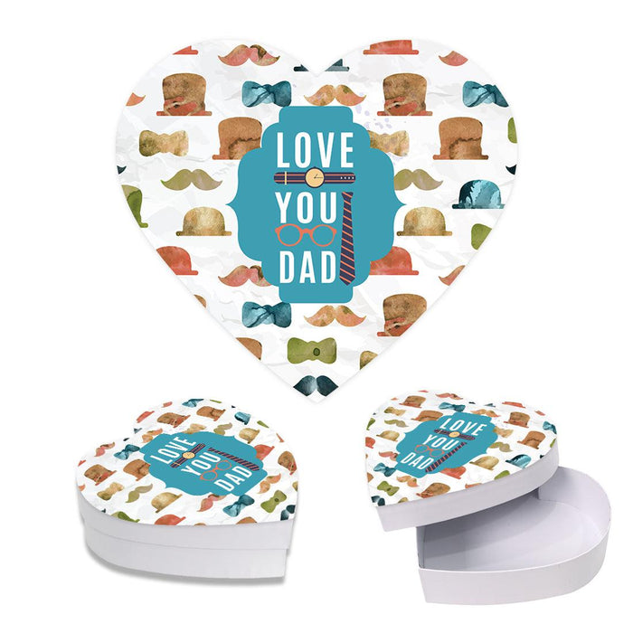 Happy Father's Day Heart Shaped Box with Lid, Reusable Heart Box, Set of 1-Set of 1-Andaz Press-Dad, You're A Classic-