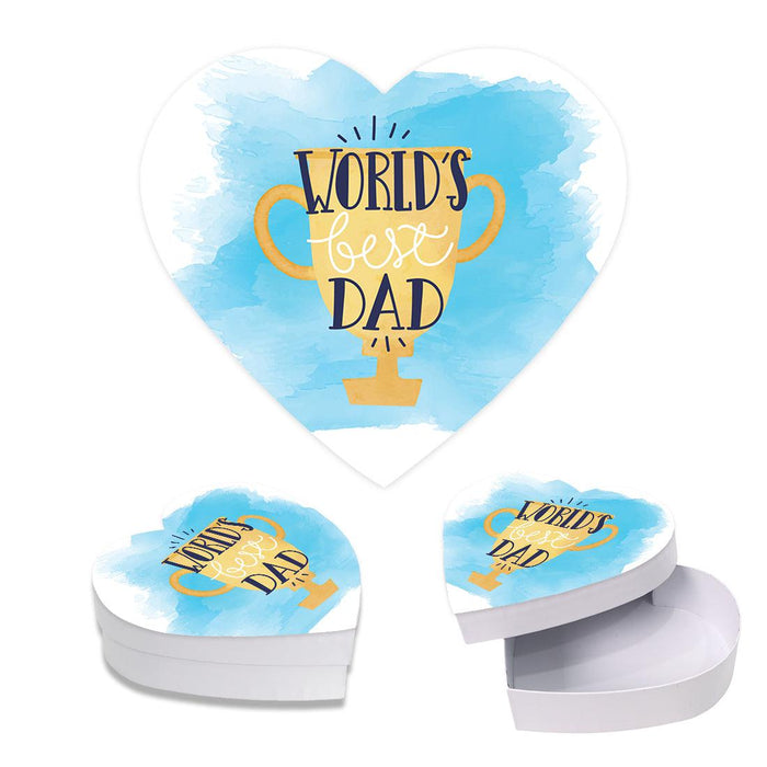Happy Father's Day Heart Shaped Box with Lid, Reusable Heart Box, Set of 1-Set of 1-Andaz Press-Dad, You're A Classic-