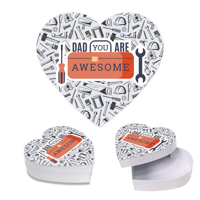 Happy Father's Day Heart Shaped Box with Lid, Reusable Heart Box, Set of 1-Set of 1-Andaz Press-Dad, You're A Classic-