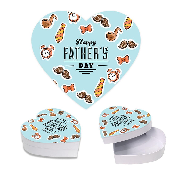 Happy Father's Day Heart Shaped Box with Lid, Reusable Heart Box, Set of 1-Set of 1-Andaz Press-Happy Father's Day-