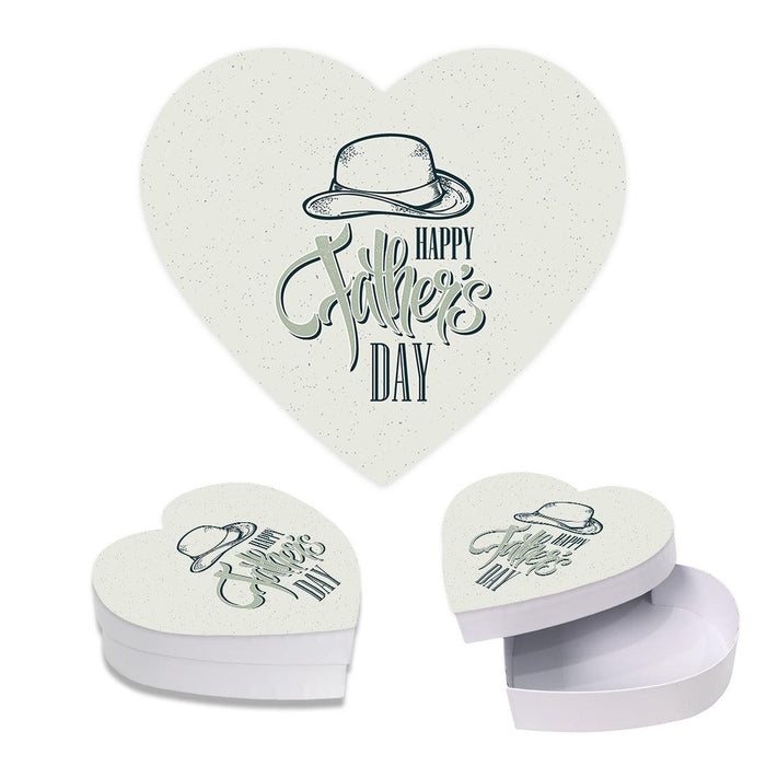 Happy Father's Day Heart Shaped Box with Lid, Reusable Heart Box, Set of 1-Set of 1-Andaz Press-Happy Father's Day Hat-