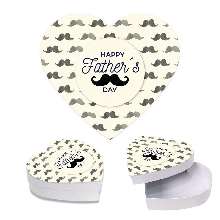 Happy Father's Day Heart Shaped Box with Lid, Reusable Heart Box, Set of 1-Set of 1-Andaz Press-Happy Father's Day Vintage-