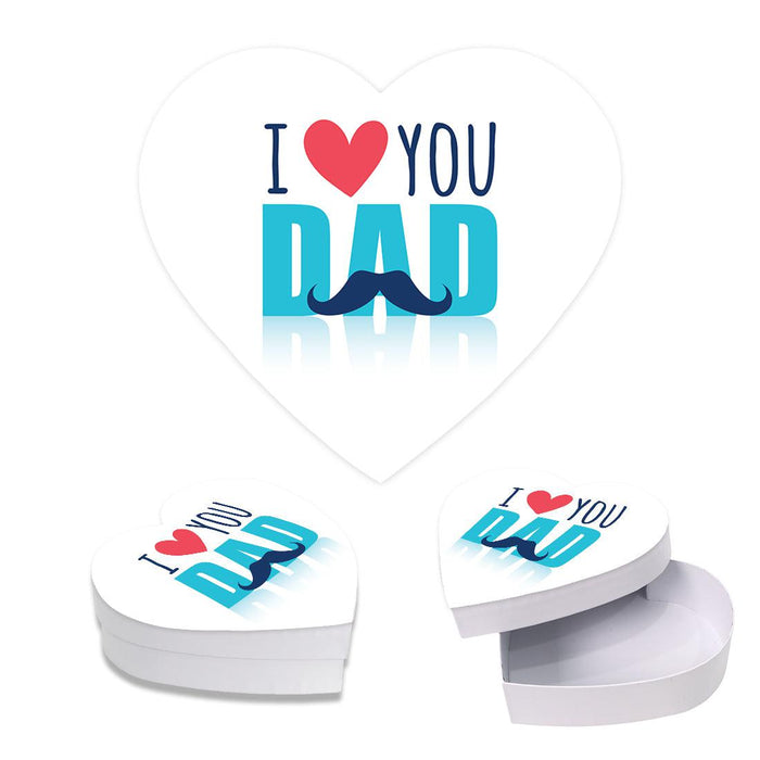 Happy Father's Day Heart Shaped Box with Lid, Reusable Heart Box, Set of 1-Set of 1-Andaz Press-I Heart You Dad-