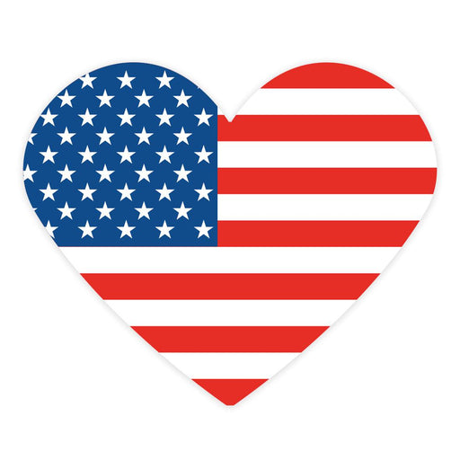 Heart Shaped 4th of July Stickers: Patriotic USA Designs for Kids & Party Favors, Set of 75-Set of 75-Andaz Press-Heart Shaped Flag-